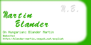 martin blander business card
